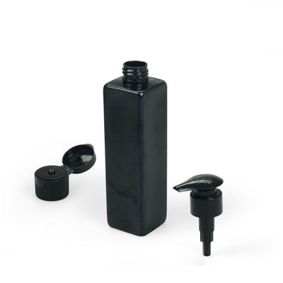 120ml 240ml PET Kozmetik Şişe Siyah Kare Plastik 4oz 6oz