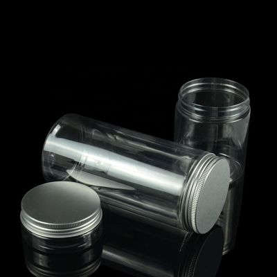 250g Vidalı Kapaklı Plastik PET Plastik Kavanozlar Metal Kapaklı Çerez Plastik Gıda Saklama Kavanozları