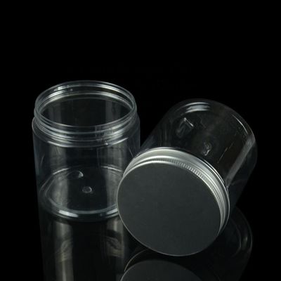 250g Vidalı Kapaklı Plastik PET Plastik Kavanozlar Metal Kapaklı Çerez Plastik Gıda Saklama Kavanozları
