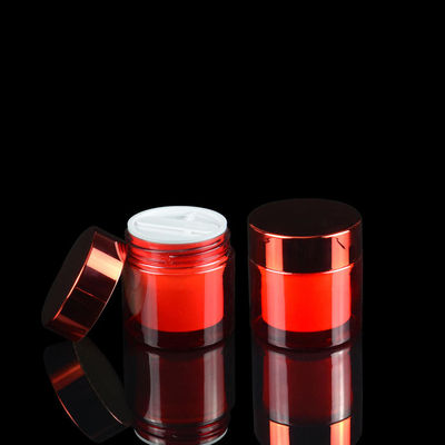 Lüks 50ml Kozmetik Çift Katmanlı PET Plastik Kavanozlar UV Kaplama PET Kozmetik Kapları
